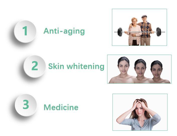Function: 1. Anti-aging, 2. Skin whitening, 3. Medicine