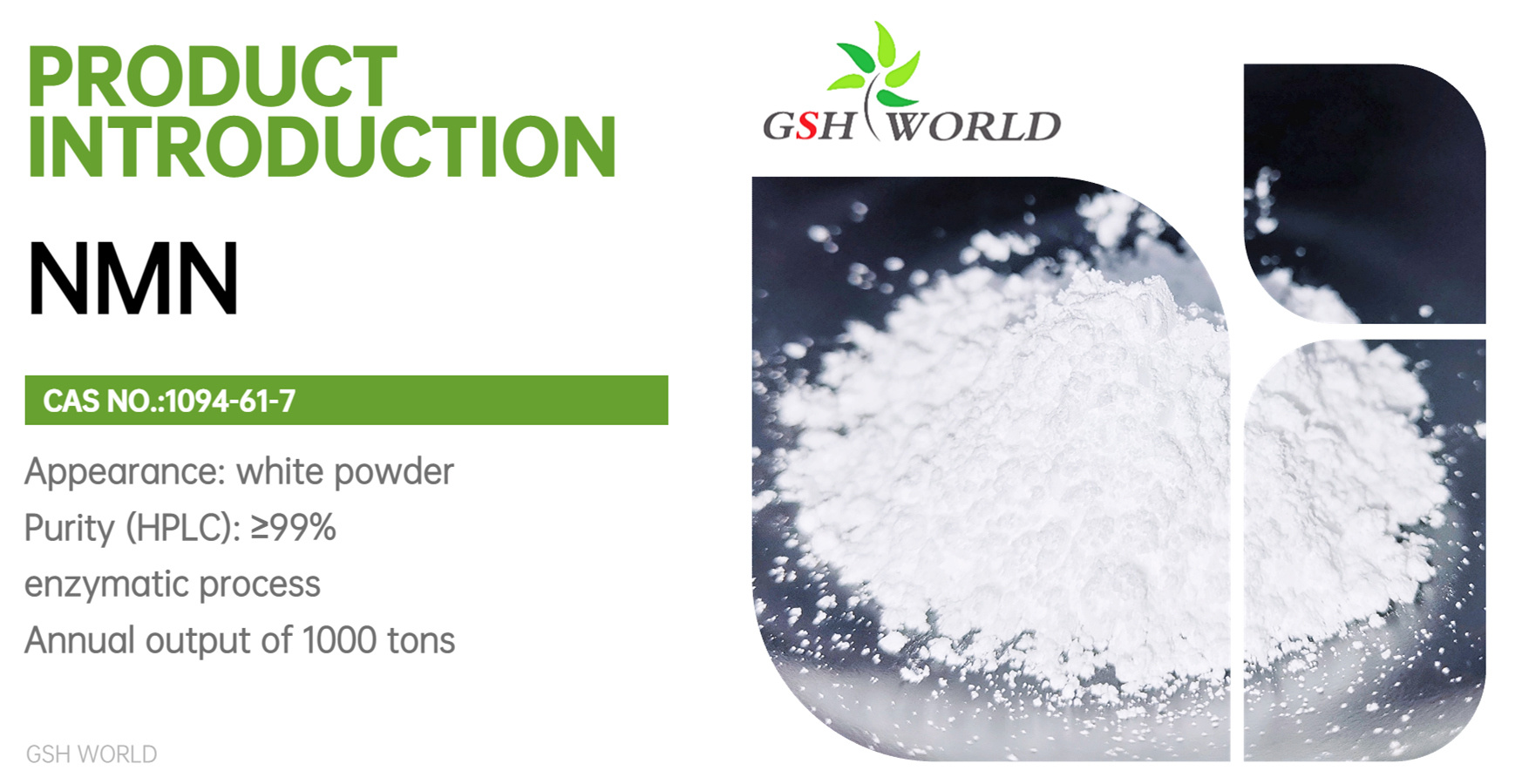 Factory Direct Sale Nmn Powder/β -Nicotinamide Mononucleotide High Quality with Competitive Price