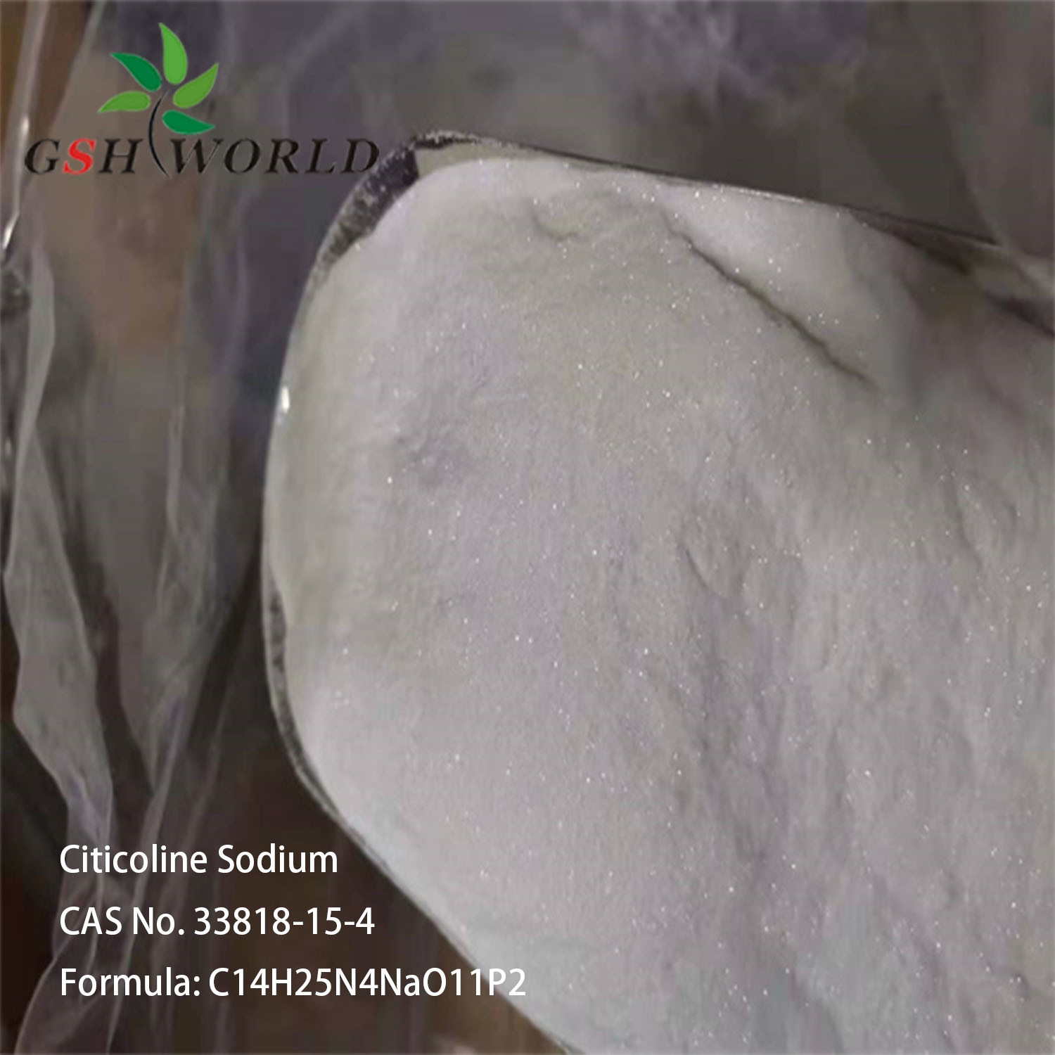 98% Citicoline Sodium, Factory Supply Pharmaceutical Raw Material CAS 33818-15-4