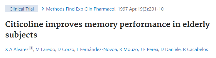 Citicoline improves memory performance in elderly subjects
