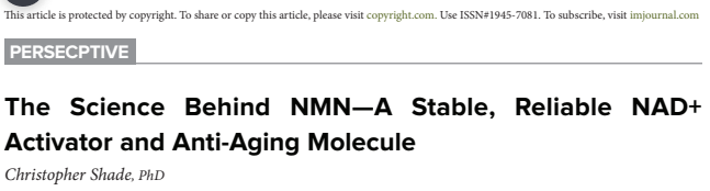 Figure 1. Nicotinamide mononucleotide can improve the aging of alveolar epithelial cells
